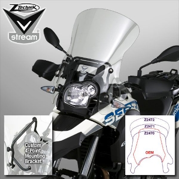 Toon details van Vervangingsruit Ztechnik Vstream touring transparant BMW G650GS '11- Afbeeldingen van Vervangingsruit Ztechnik Vstream touring transparant BMW G650GS '11-