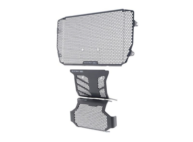 Afbeeldingen van Radiator/oliekoeler/engine guard cover set zwart Evotech Performance Ducati Hyperstrada / Hypermotard 939/SP '16-18