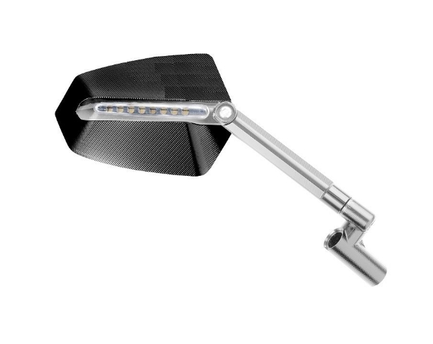 Afbeeldingen van Stuurspiegel model GTI met LED knipperlicht rechts zilver/zwart Puig