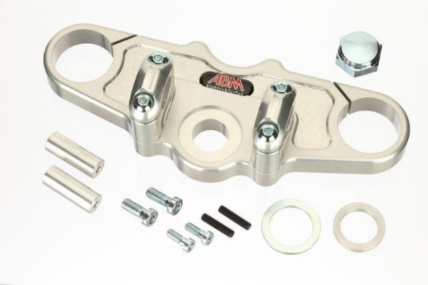 Afbeeldingen van Superbikestuurombouw kroonplaat zwart Kawasaki ZZR1100 1993-