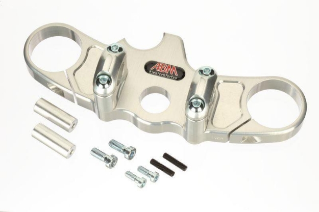 Afbeeldingen van Superbikestuurombouw kroonplaat zwart Kawasaki ZX10-R 2004-2005