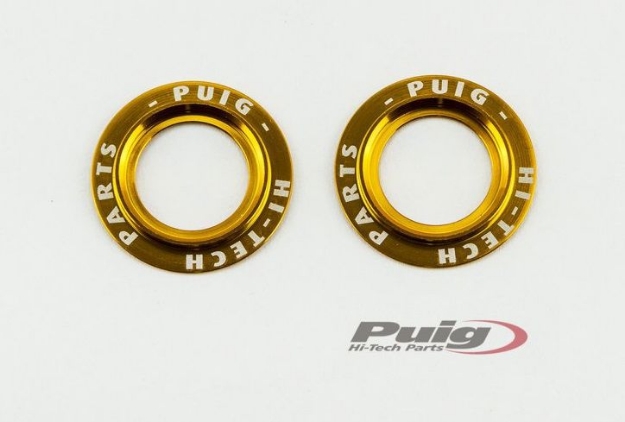 Afbeeldingen van Aluminium ring voor- en achterasprotector -goud (per set)