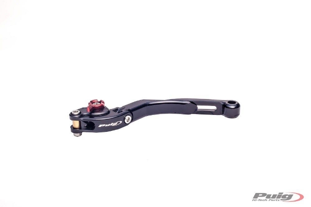 Afbeeldingen van Koppelingshendel Puig opklapbaar/ uitschuifbaar zwart/rood/zwart