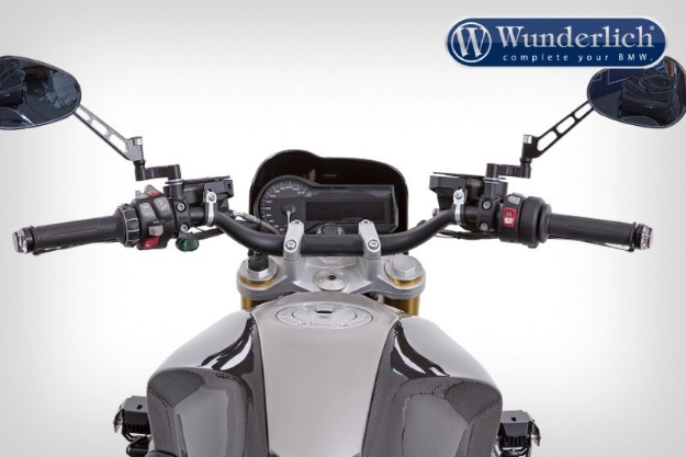 Afbeeldingen van Tube-style handlebar - pre-drilled - black BMW R1200GS LC/Adventure// R1200R LC// S1000XR Wunderlich