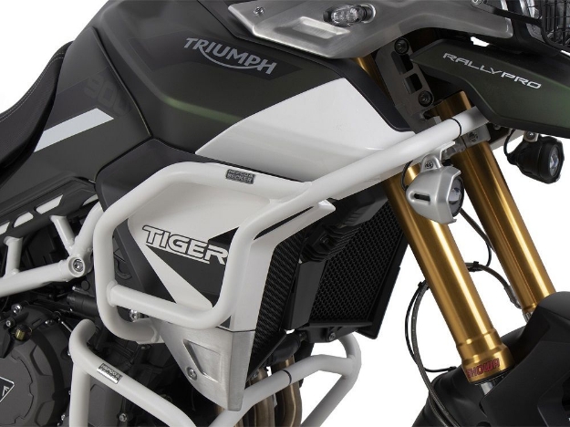 Afbeeldingen van Tank valbeugel wit (tankguard) Triumph Tiger 900 Rally / GT / PRO '20-