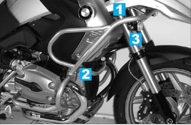 Afbeeldingen van Valbeugel zilver boven (tank guard) Hepco&Becker BMW R1200GS '08-12