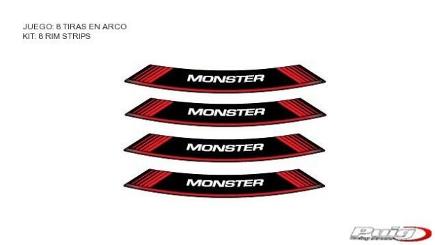 Afbeeldingen van Velglint Puig met logo Ducati Monster-Rood