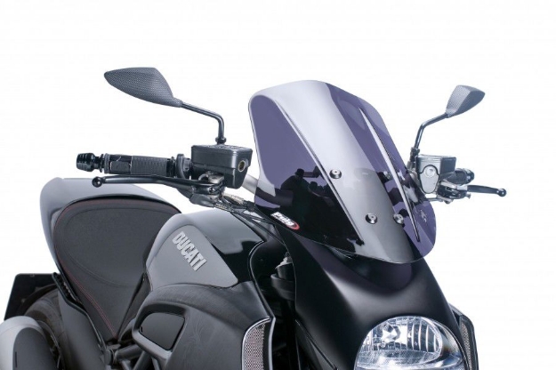 Afbeeldingen van Vervangingsruit naked bike touring Puig Ducati Diavel '11-'13-zwart
