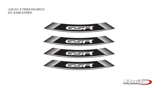 Afbeeldingen van Velglint Puig met logo Suzuki GSR-Wit