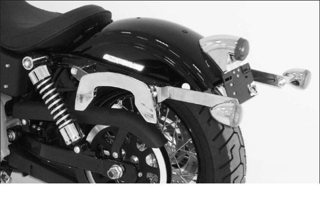 Afbeeldingen van C-Bow custom tassendragers chroom Hepco&Becker Harley Davidson Dyna Wide Glide