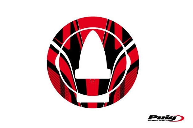 Afbeeldingen van Tankdopcover Radikal Puig voor diverse Aprilia modellen '08-/ diverse Triumph modellen-Rood