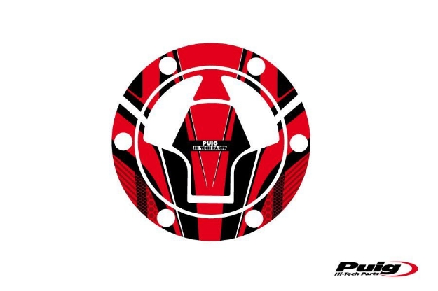 Afbeeldingen van Tankdopcover Radikal Puig voor Kawasaki Ninja 250R '08-'12/ Ninja 300 '13-'15-Rood