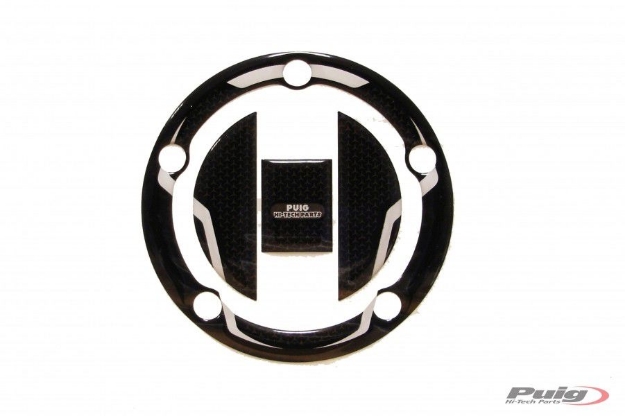 Afbeeldingen van Tankdopcover Puig voor Suzuki '03- (5 gaten) zwart/carbon look