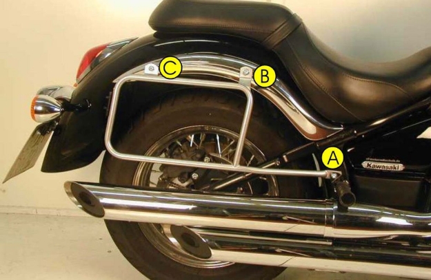 Afbeeldingen van Kofferrek chroom Hepco&Becker Kawasaki VN900 CUSTOM/ CLASSIC '06-