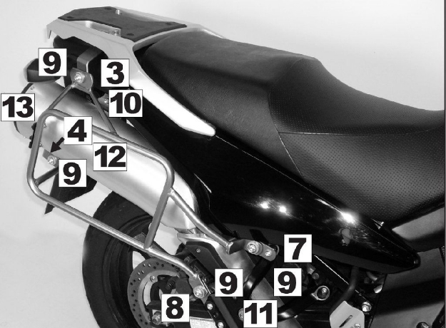 Afbeeldingen van kofferrek zwart Lock-it Hepco & Becker Kawasaki KLV1000 '04-