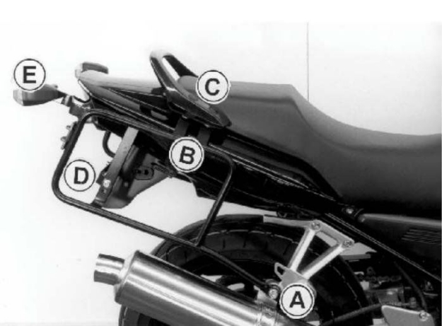 Afbeeldingen van Kofferrek zwart Hepco & Becker Yamaha FZS600 '00-'03