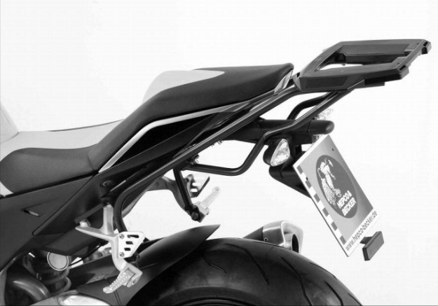 Afbeeldingen van Topdrager zwart Alurack Hepco&Becker Aprilia TUONO V4R '11-'14/ Tuono V4RR '15-