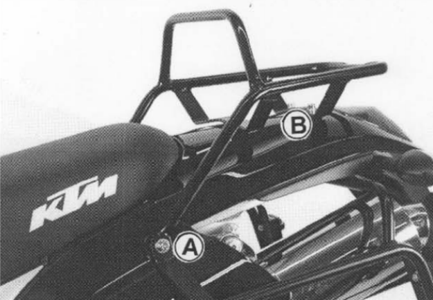 Afbeeldingen van Topdrager zwart Hepco & Becker KTM LC4 E400 / E640 Adventure / E640 Enduro / LC4 640 Adventure '99-