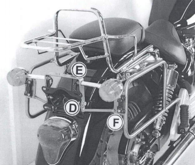 Afbeeldingen van Kofferrek chroom Hepco & Becker Triumph Bonneville Amerika 2001-2010 / Speedmaster '03-'10