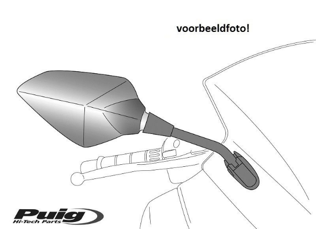 Afbeeldingen van Kuipspiegel model RS2 rechts universeel Puig-Zwart