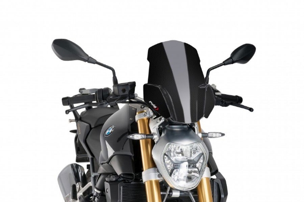 Afbeeldingen van Vervangingsruit naked bike model Sport Puig (met orig. ruit) BMW R1200R '15--zwart