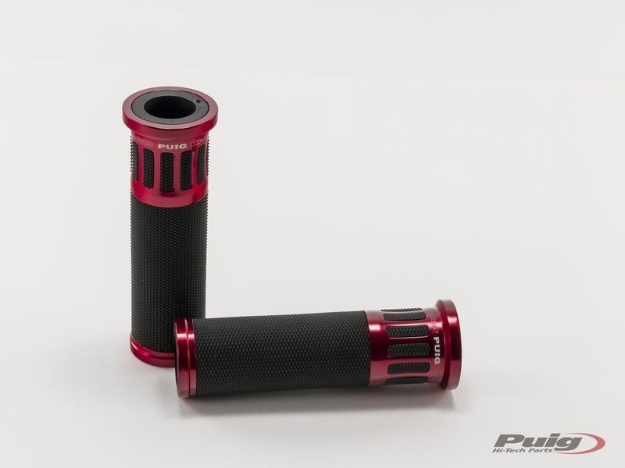 Afbeeldingen van Handvatten Puig HI-TECH Racing (123mm)-Rood