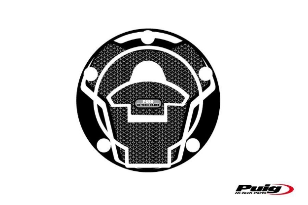 Afbeeldingen van Tankdopcover Puig voor Yamaha YZF-R3 '15- zwart/carbon look