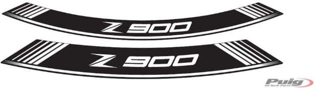 Afbeeldingen van Velglint Puig met logo Kawasaki Z900-Wit