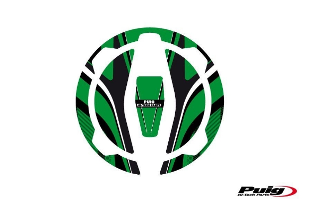 Afbeeldingen van Tankdopcover Radikal Puig voor diverse Kawasaki modellen-Groen
