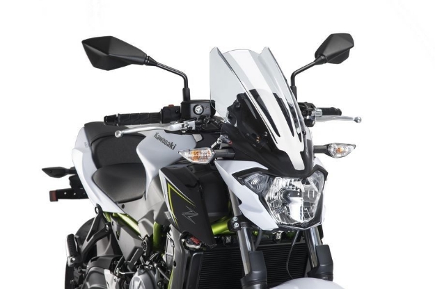 Afbeeldingen van Vervangingsruit naked bike Touring Puig Kawasaki Z650 '17-'19-transparant