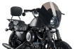 Afbeeldingen van Stuurkuipje zwart model semi-closed met ruitje Custom Access diverse Harley Davidson modellen