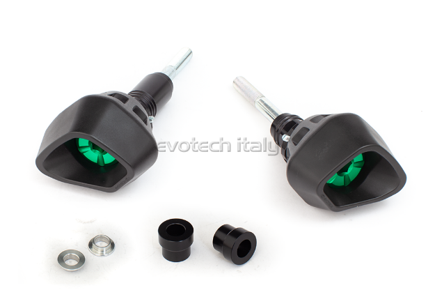 Afbeeldingen van Sliders Evotech Anti-Shock groen Yamaha YZF-R6 '17-