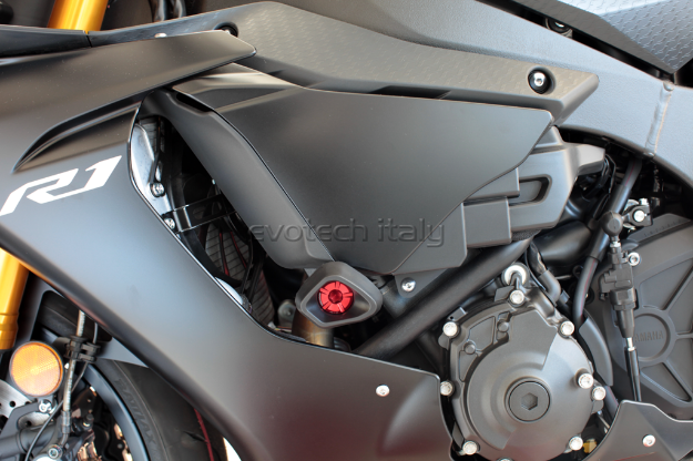 Afbeeldingen van Sliders Evotech Anti-Shock rood Yamaha R1 ´17-