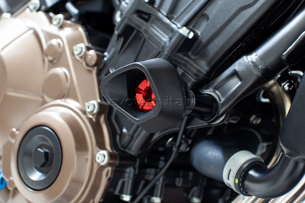 Afbeeldingen van Sliders Evotech Anti-Shock rood Honda CB650F '17 / CB650R '19-