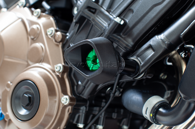 Afbeeldingen van Sliders Evotech Anti-Shock groen Honda CB650F '17 / CB650R '19-