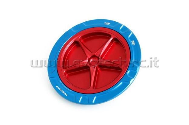 Afbeeldingen van Tankdop met schroefdop van Evotech voor Aprilia / Ducati / MV Agusta blauw/rood