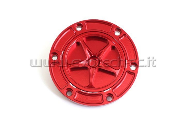 Afbeeldingen van Tankdop met schroefdop Evotech diverse Aprilia / KTM / MV Agusta / Triumph (ATB2) rood/rood