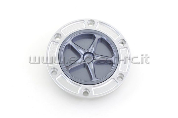 Afbeeldingen van Tankdop met schroefdop Evotech diverse Aprilia / KTM / MV Agusta / Triumph (ATB2) zilver/titanium