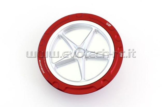 Afbeeldingen van Tankdop met schroefdop van Evotech voor de BMW S1000RR 2009- rood/zilver