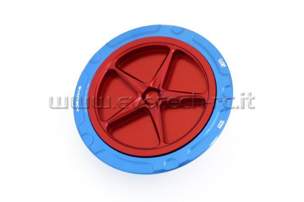 Afbeeldingen van Tankdop met schroefdop van Evotech voor de BMW S1000RR 2009- blauw/rood