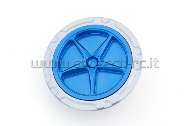 Afbeeldingen van Tankdop met schroefdop van Evotech voor de BMW S1000RR 2009- titanium/blauw