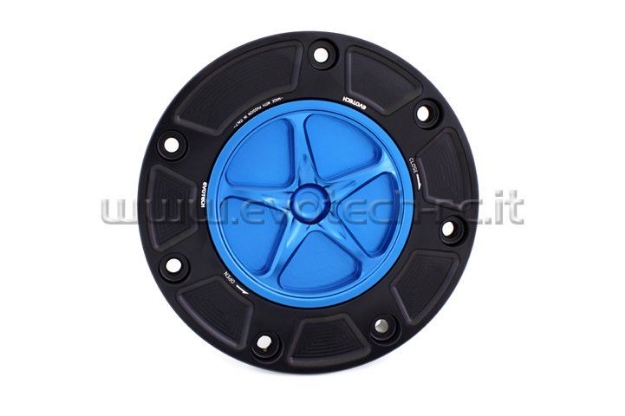 Afbeeldingen van Tankdop met schroefdop Evotech Honda zilver/blauw