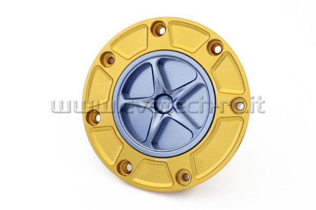 Afbeeldingen van Tankdop met schroefdop Evotech Honda goud/titanium