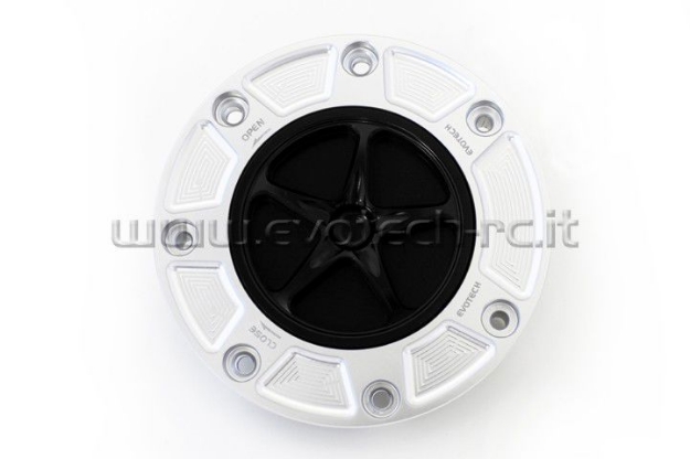 Afbeeldingen van Tankdop met schroefdop Evotech Honda zilver/zwart