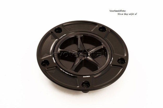 Afbeeldingen van Tankdop met schroefdop Evotech diverse Kawasaki modellen zwart/matzwart