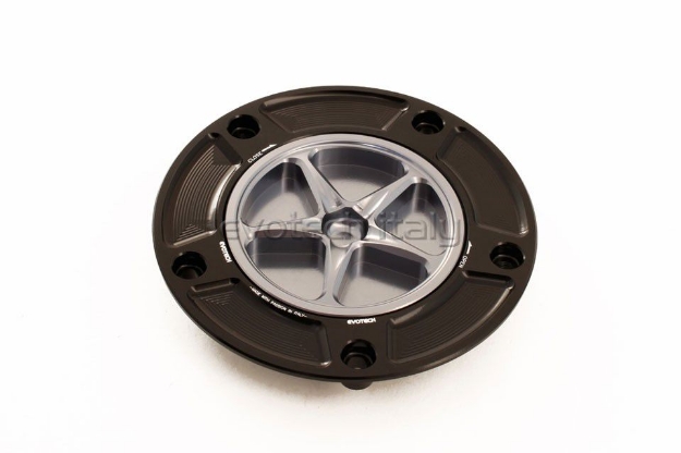 Afbeeldingen van Tankdop met schroefdop Evotech diverse Kawasaki modellen zwart/titanium