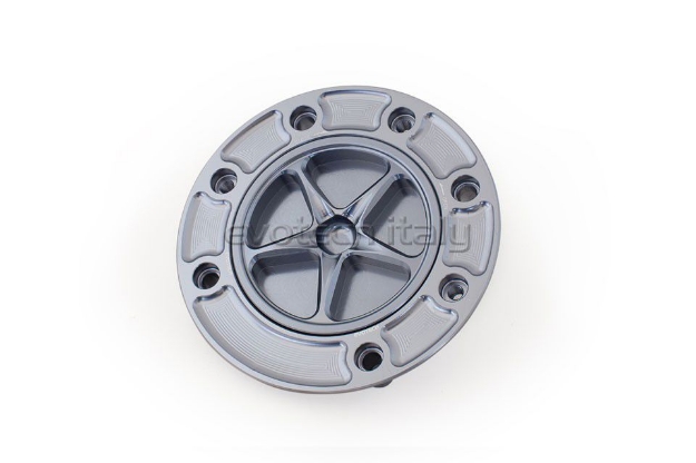 Afbeeldingen van Tankdop met schroefdop Evotech Suzuki 7 bouten (SU1) titanium/titanium