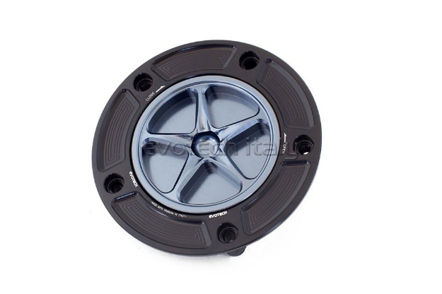 Afbeeldingen van Tankdop met schroefdop Evotech Suzuki 5 bouten (SU2) zwart/titanium