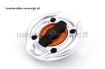 Afbeeldingen van Tankdop met snelsluiter van Evotech voor diverse Aprilia / Ducati / KTM / MV Agusta -zilver/oranje