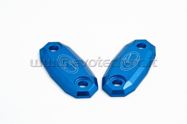 Afbeeldingen van Spiegelafdekplaatjes Evotech Honda CBR600F/ 600RR/ 900RR/ 1000RR/ SP1/2 / CB600F/ Yamaha YZF-R125 '14--Blauw